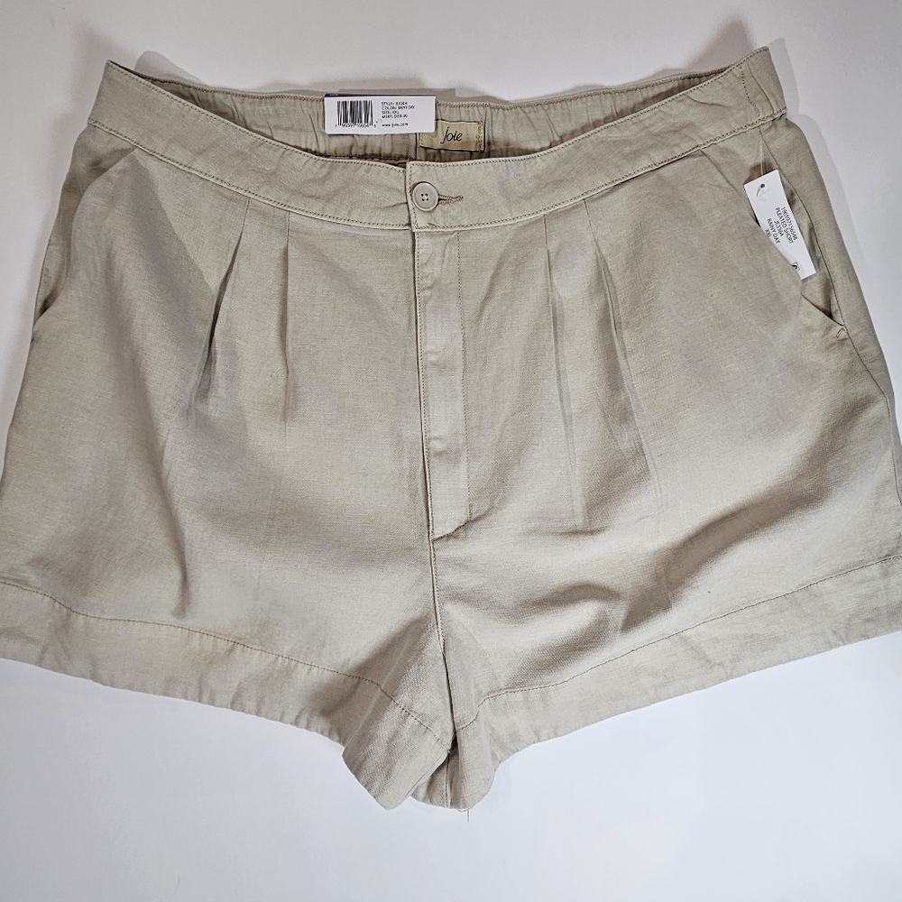 Joie Women's Cream Linen Blend Pleated Shorts
